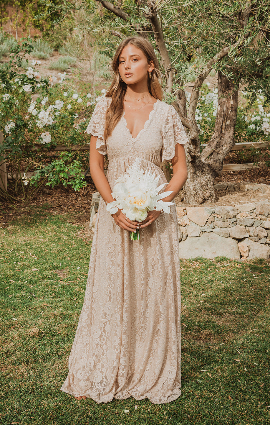 Sandra Maxi Dress ~ Champagne Forever Lace – Show Me Your Mumu